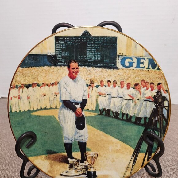 Legends of Baseball Collector Porcelain Plates Gold Trim 1993 Set of 4 - Picture 5 of 10